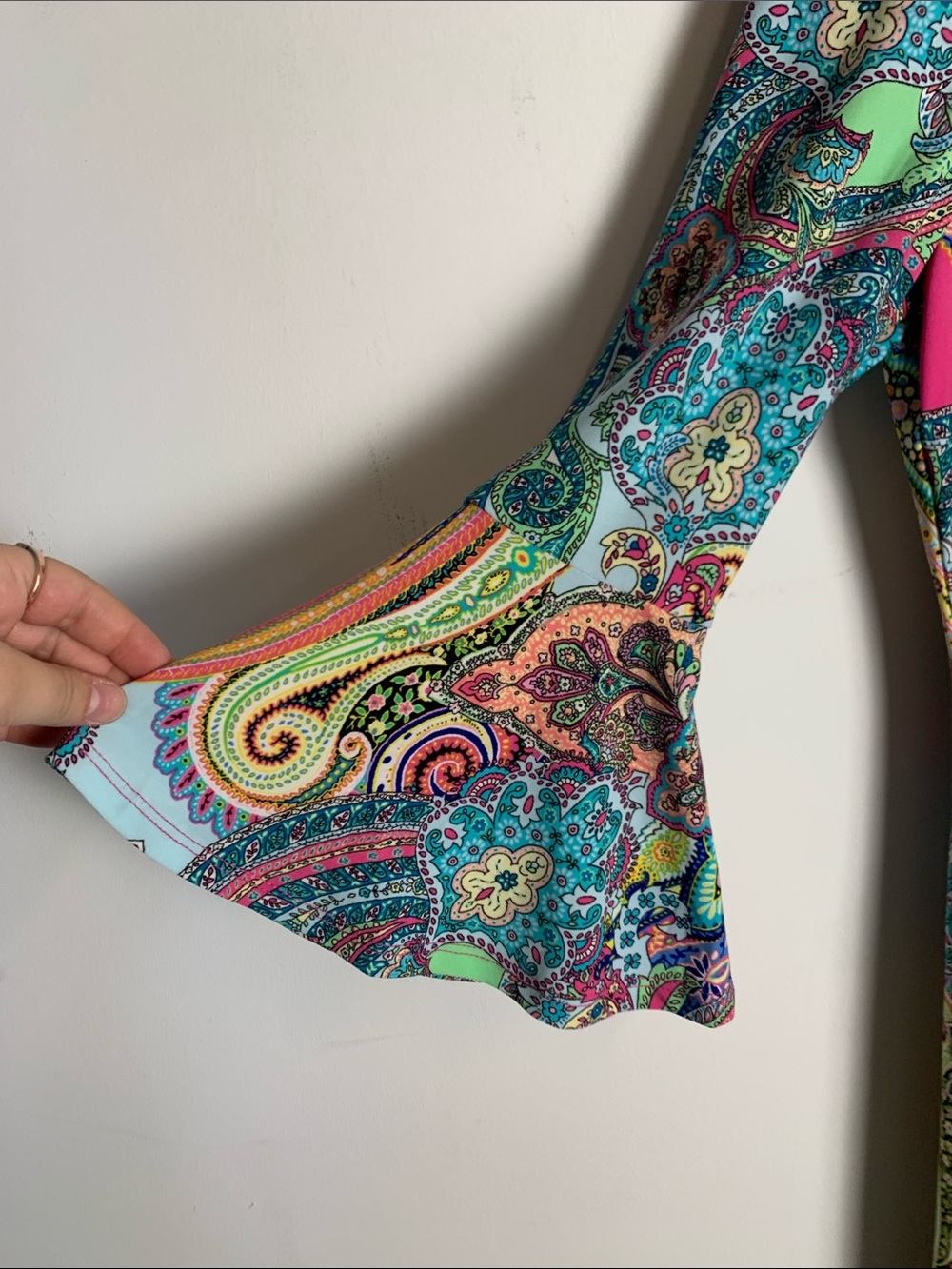 Tommy Hilfiger Multicolor Paisley Long Sleeve Fit-and-Flare Dress - Picture 5 of 7